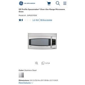 OEM GE profile spacemaker 2.0 over the range microwave oven replacement door